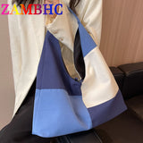 Patchwork Cloth Shoulder Bag for Women Large Capacity Shopper Handbag
