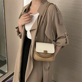 Patchwork PU Leather Shoulder Bags for Women Small Handbags and Purse