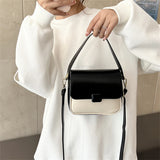 Patchwork PU Leather Shoulder Bags for Women Small Handbags and Purse