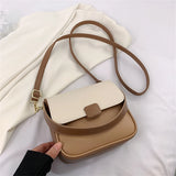 Patchwork PU Leather Shoulder Bags for Women Small Handbags and Purse