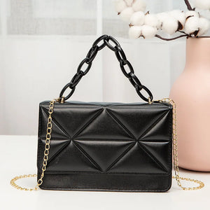 Rhombic Crossbody Bag Women's Shoulder Handbag PU Leather Messenger