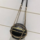 Round Female Basketball Style Bag Creative Hand Luggage Chain Diagonal Package