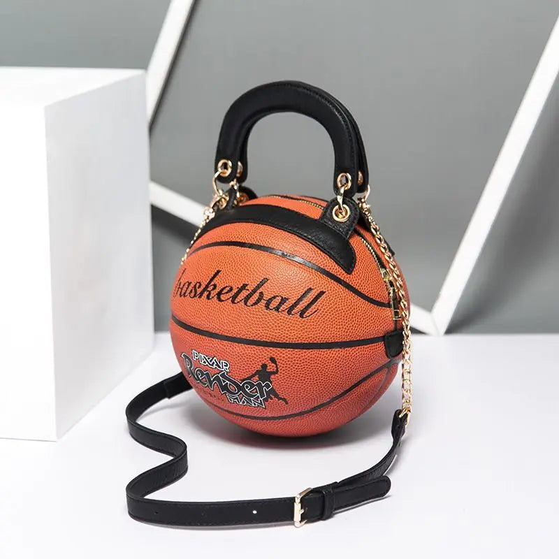 Round Female Basketball Style Bag Creative Hand Luggage Chain Diagonal Package