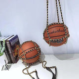 Round Female Basketball Style Bag Creative Hand Luggage Chain Diagonal Package