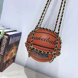 Round Female Basketball Style Bag Creative Hand Luggage Chain Diagonal Package