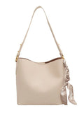 Women's Pu Leather Bucket Bag Crossbody Scarf Shoulder Handbag