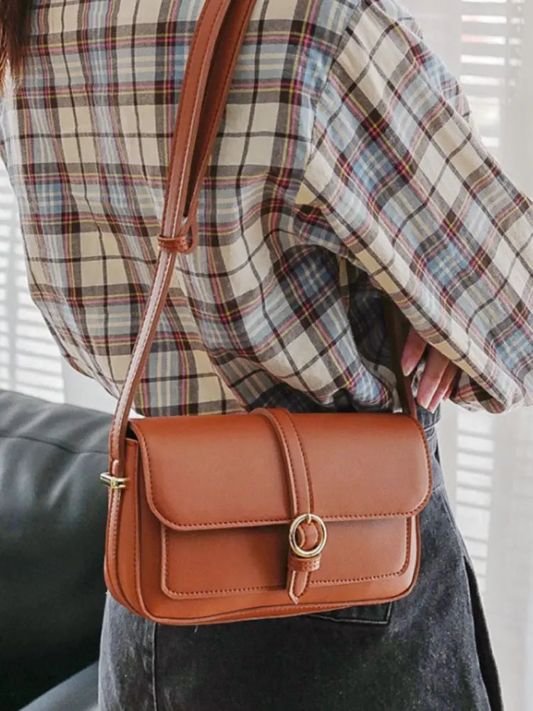Women's Small Square Shoulder Bag Vintage Underarm Handbag
