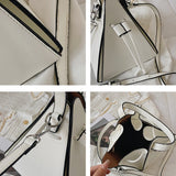 Small PU Leather Triangle Totes Bag for Women Lady