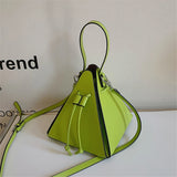 Small PU Leather Triangle Totes Bag for Women Lady