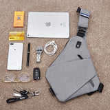 Men's Canvas Chest Bag Sling Pocket Anti-Theft CZ08