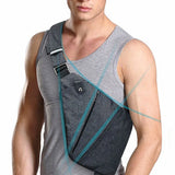 Men's Canvas Chest Bag Sling Pocket Anti-Theft CZ08