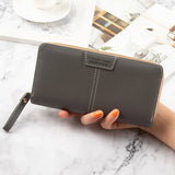 Solid Leather Women Purse Large Capacity Wallet