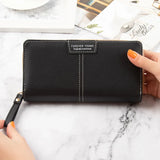 Solid Leather Women Purse Large Capacity Wallet