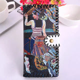 Ethnic Soft Leather Wallet Long Money Bag Purse Men Women Unisex