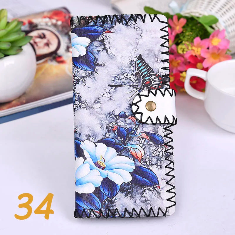 Ethnic Soft Leather Wallet Long Money Bag Purse Unisex