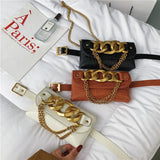 Trendy Crocodile Pattern Crossbody Bag w/ Metal Chain Shoulder Purse