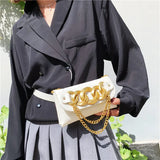 Trendy Crocodile Pattern Crossbody Bag w/ Metal Chain Shoulder Purse