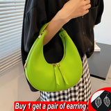 Women's PU Leather Shoulder Bag Solid Underarm Bag