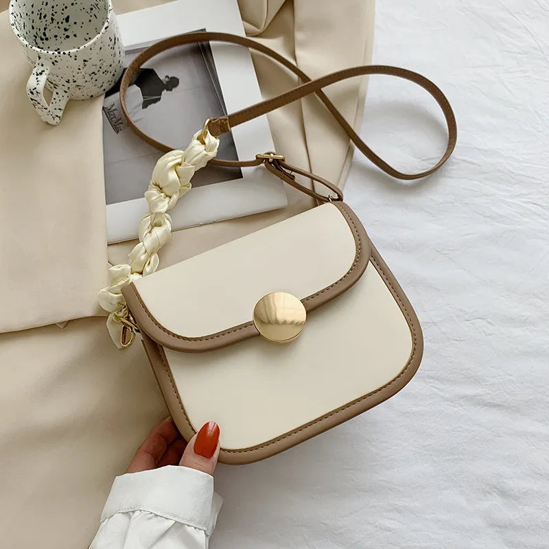 Flap Saddle Bag: Casual Scarf Shoulder Bag Crossbody Lady Handbag