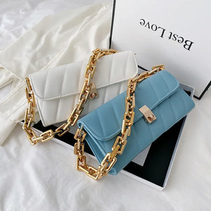 Chain Shoulder Bags for Women Texture Cover Shopping Bag