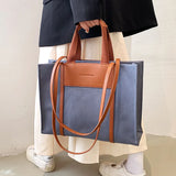 Canvas Tote Bag Shoulder Bag Women Handbag Large Capacity Travel Clutch