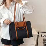 Canvas Tote Bag Shoulder Bag Women Handbag Large Capacity Travel Clutch