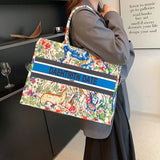 Embroidery Canvas Totes Handbags Women Shoulder Bags