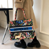 Embroidery Canvas Totes Handbags Women Shoulder Bags