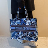 Embroidery Canvas Totes Handbags Women Shoulder Bags