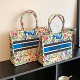 Embroidery Canvas Totes Handbags Women Shoulder Bags