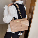 Pleated Women's Handbag Large Tote Shoulder Crossbody Bag
