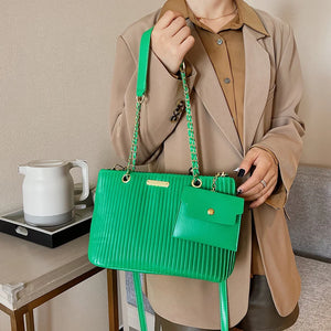 Pleated Women's Handbag Large Tote Shoulder Crossbody Bag