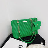 Pleated Women's Handbag Large Tote Shoulder Crossbody Bag