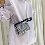 Bright Diamond Shoulder Bag Women PU Leather Crossbody Bag