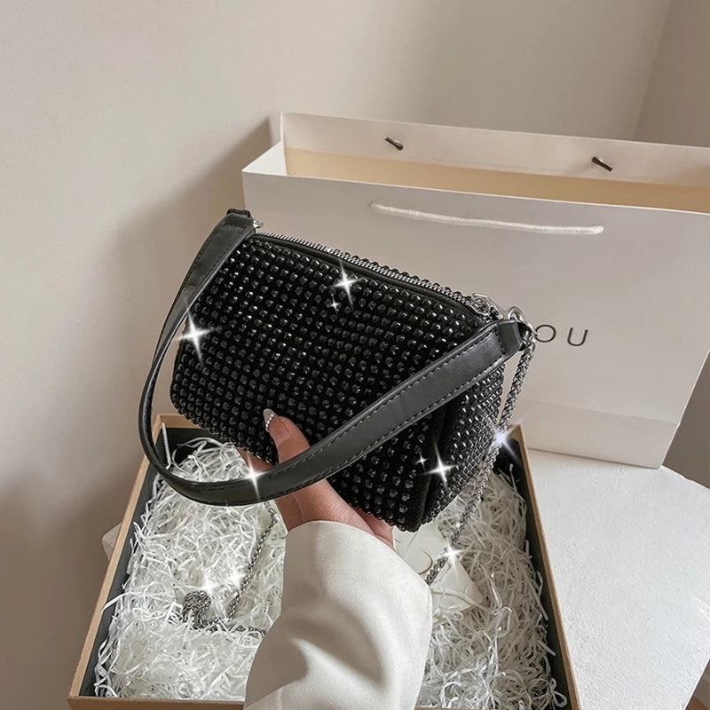 Bright Diamond Shoulder Bag Women PU Leather Crossbody Bag