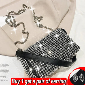 Bright Diamond Shoulder Bag Women PU Leather Crossbody Bag