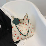 Canvas Shoulder Bag Women's Large-capacity Casual Messenger Bucket Bag