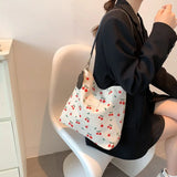 Canvas Shoulder Bag Women's Large-capacity Casual Messenger Bucket Bag