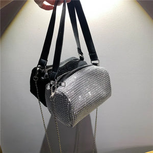 Chain Small Square Bag Ladies Messenger Bag Bright Diamond Solid Shoulder Bag