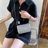 Chain Small Square Bag Ladies Messenger Bag Bright Diamond Solid Shoulder Bag