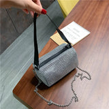Chain Small Square Bag Ladies Messenger Bag Bright Diamond Solid Shoulder Bag