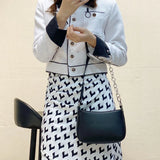 Women's PU Leather Shoulder Bag Solid Handbag Casual Underarm Tote