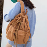 Vintage Canvas Backpack Laptop Girl Retro Travel Bag Women School Bag