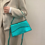 Pearlescent Leather Shoulder Bag Women Crossbody Messenger Purse