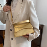 Pearlescent Leather Shoulder Bag Women Crossbody Messenger Purse