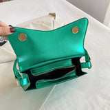 Pearlescent Leather Shoulder Bag Women Crossbody Messenger Purse