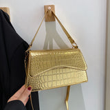 Pearlescent Leather Shoulder Bag Women Crossbody Messenger Purse