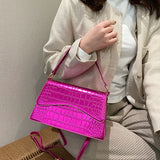 Pearlescent Leather Shoulder Bag Women Crossbody Messenger Purse