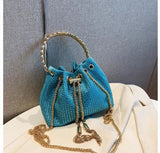 Rhinestone Bucket Bag Crossbody Evening Clutch