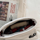 Embroidery Thread Shoulder Bag PU Leather Flap Messenger Handbag